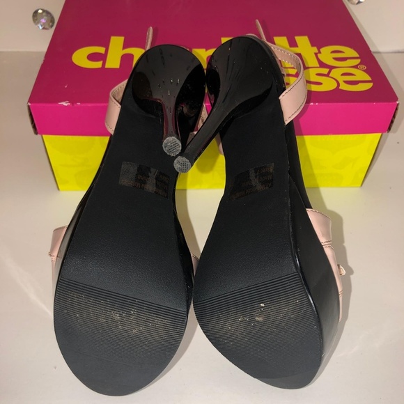 Charlotte russe tan and black strappy heels size 7 - Picture 5 of 5